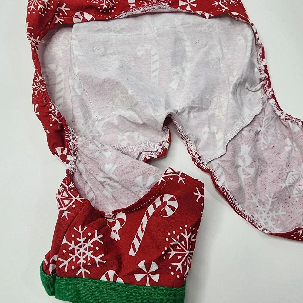 Target Holiday Dog Pet Pajamas Costume Snowflake & Candy Cane Medium New 50 lbs